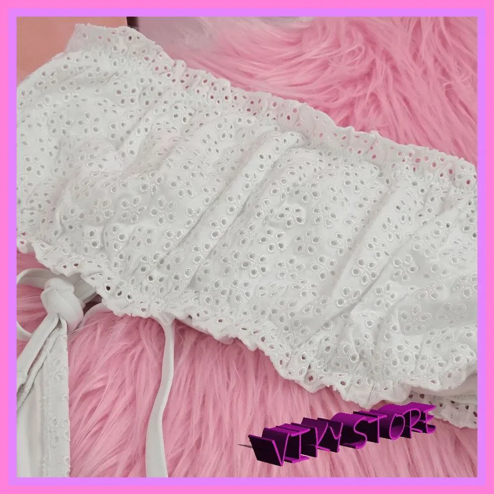❤️ NWT Victoria’s Secret White Swim Set Top Bottom XLarge❤️